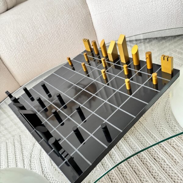 Modern Chess Set – Black & Gold Edition